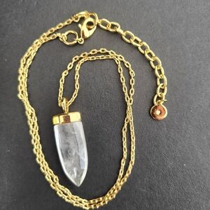 Stella & Dot Crystal Quartz Obelisk Necklace